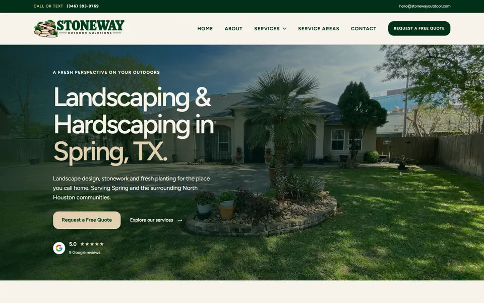 Stoneway Outdoor Solutions website homepage
